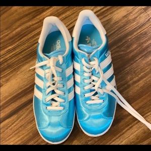 Adidas Satin Gazelles- Blue/Light Blue